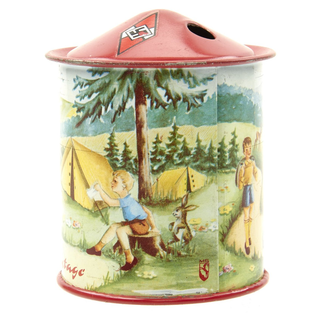Original German WWII Hitler Youth Donation Can Tin Collection Bank Original Items