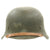 Original German WWII M42 Wehrmacht No Decal Helmet with Size 56 Liner and Chinstrap - ckl64 Original Items