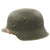 Original German WWII M42 Wehrmacht No Decal Helmet with Size 56 Liner and Chinstrap - ckl64 Original Items