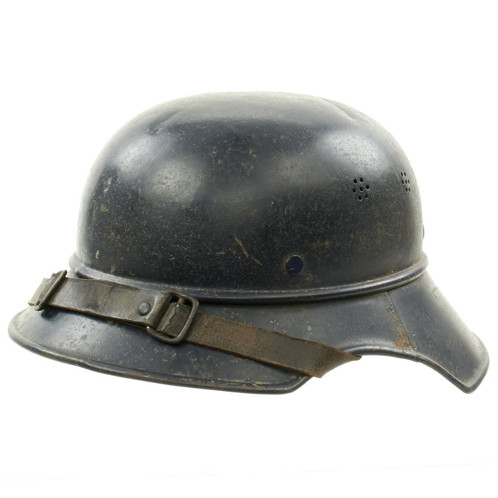 Original German WWII M38 Luftschutz Gladiator Air Defense Helmet with Removed Decal Original Items