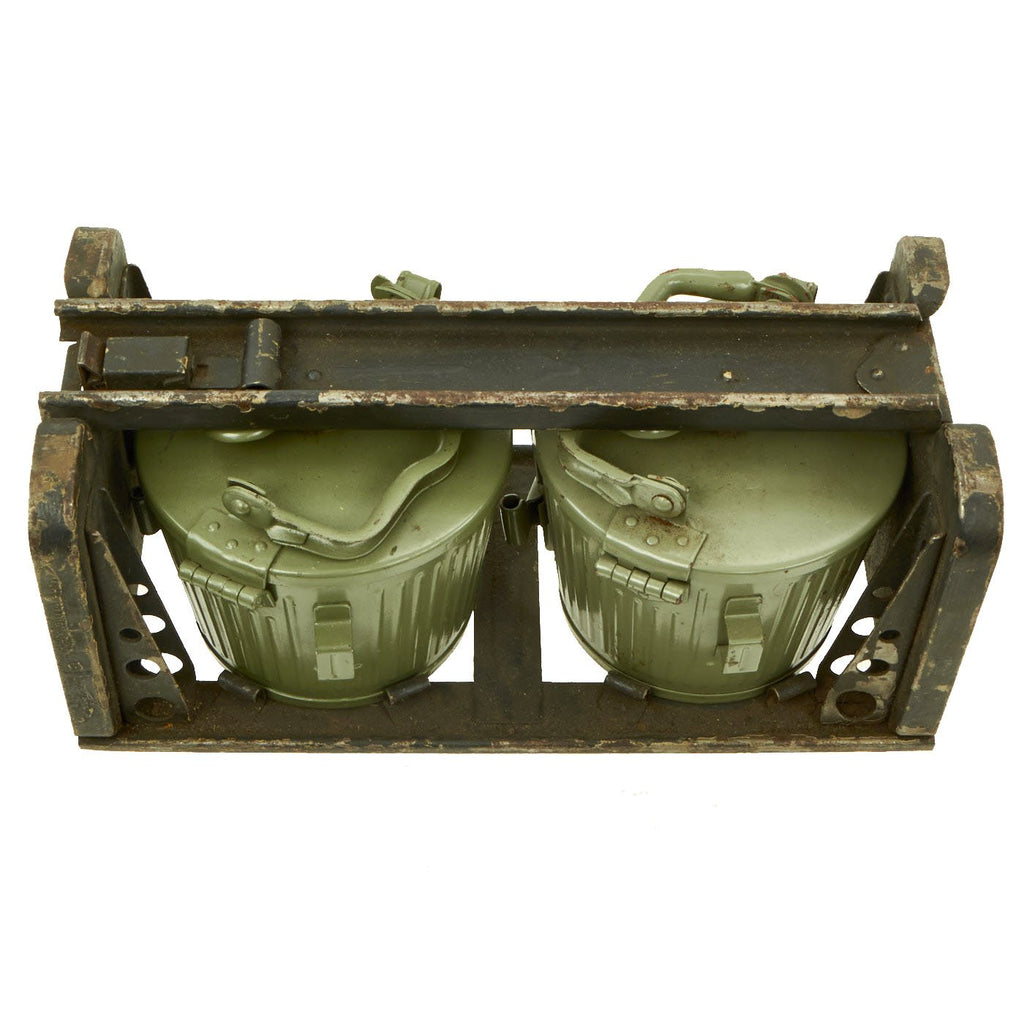 Original German MG 34 MG 42 Basket Belt Carriers with Belts & Feed Strips in 1943 dated WWII Transport Frame Original Items