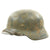 Original German WWII Overspray Textured Camouflage M35 Single Decal Army Helmet - ET62 Original Items