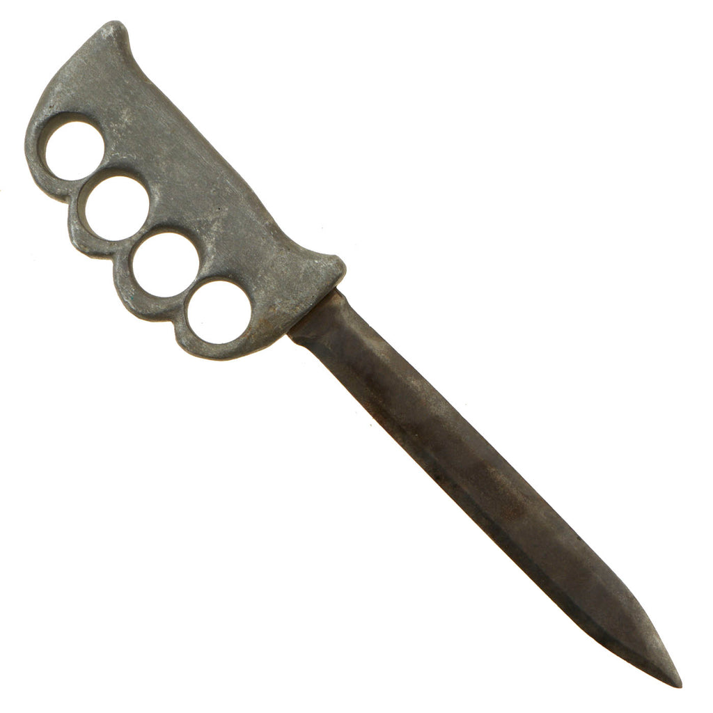 Original WWII U.S. Custom Made Fighting Knuckle Knife with Cast Aluminum Grip Original Items
