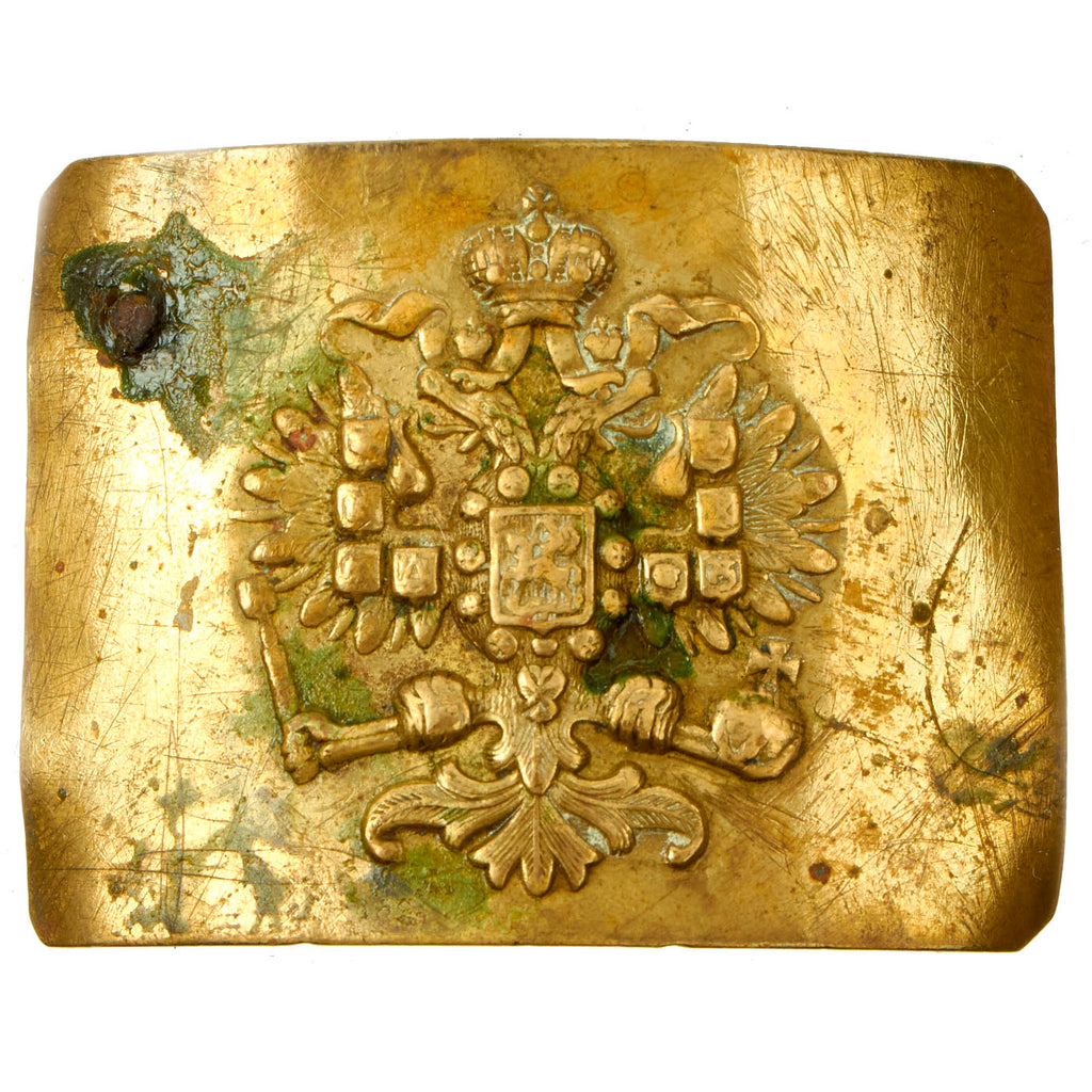 Original Imperial Russian WWI Pattern 1907 Imperial Army Infantry Double Headed Eagle Brass Belt Buckle Original Items