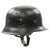 Original German WWII M34 Square Dip NSDAP Double Decal Civic Police Steel Helmet Original Items