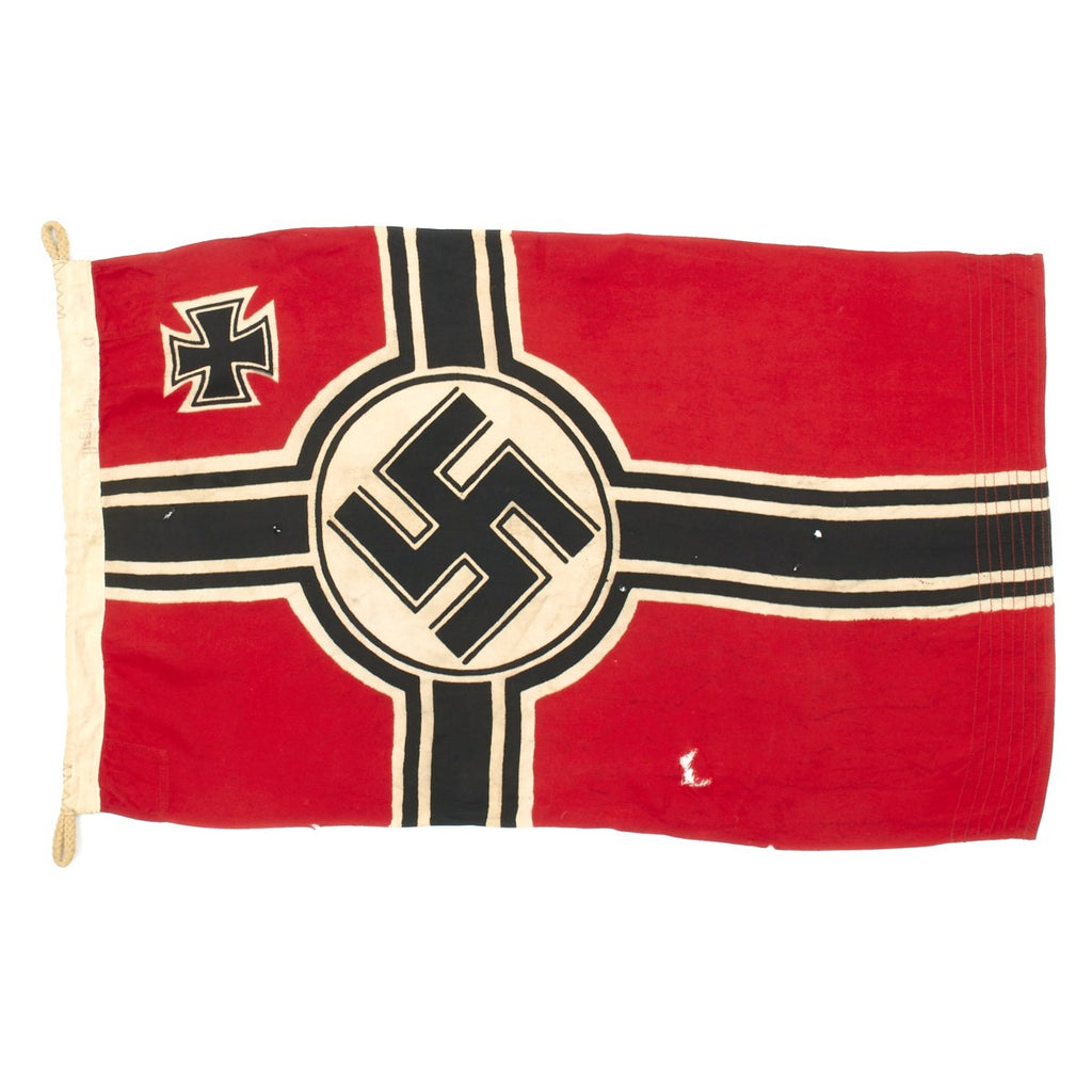 Original German WWII U-Boat Kriegsmarine Naval Battle Flag with Wartime Markings 50cm x 85cm Original Items