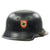 Original German WWII M34 Square Dip NSDAP Double Decal Civic Police Steel Helmet Original Items