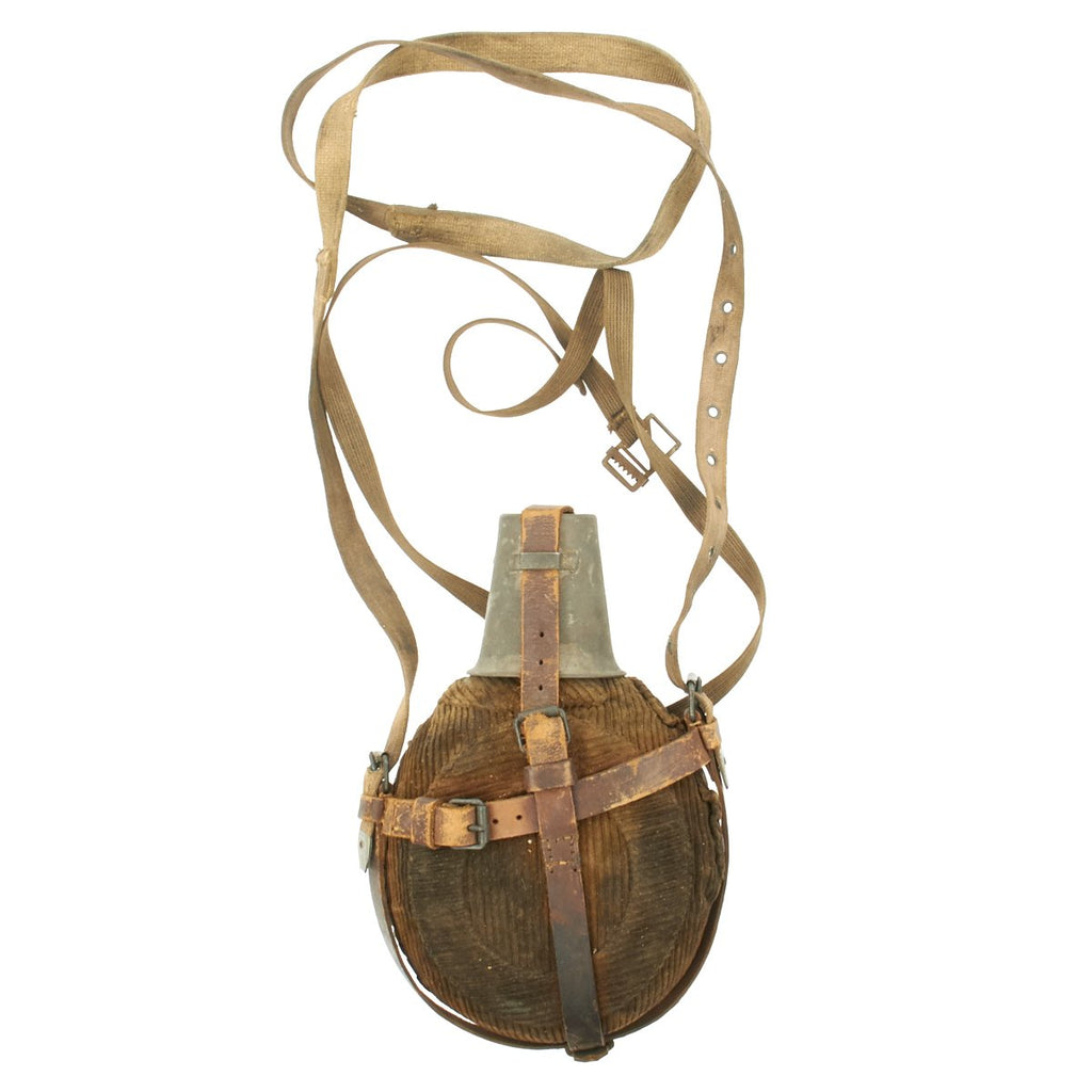 Original German WWI M1915 Canteen Converted WWII Gebirgsjäger Mountain Troops in Corduroy Cover Original Items