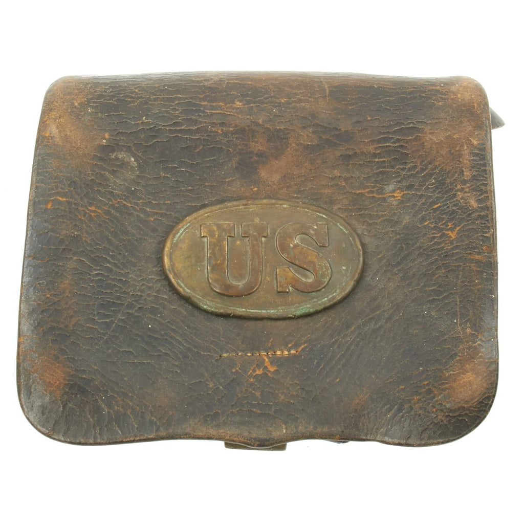 Original U.S. Civil War Model 1861 Cartridge Box with Plate Original Items