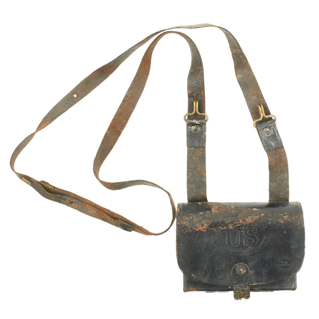 Original U.S. Civil War Mann’s Patent Cartridge Box With Sling by Gaylord of Chicopee Massachusetts Original Items