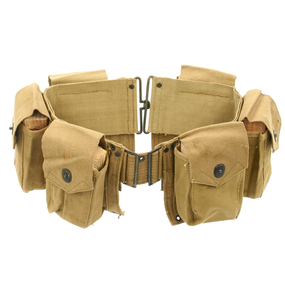 米軍　実物　WW1 WW2 M1918 BARガンナーベルト ② 送料無料 Original U.S. WWI 1918 Dated Browning BAR Magazine Belt by P.B