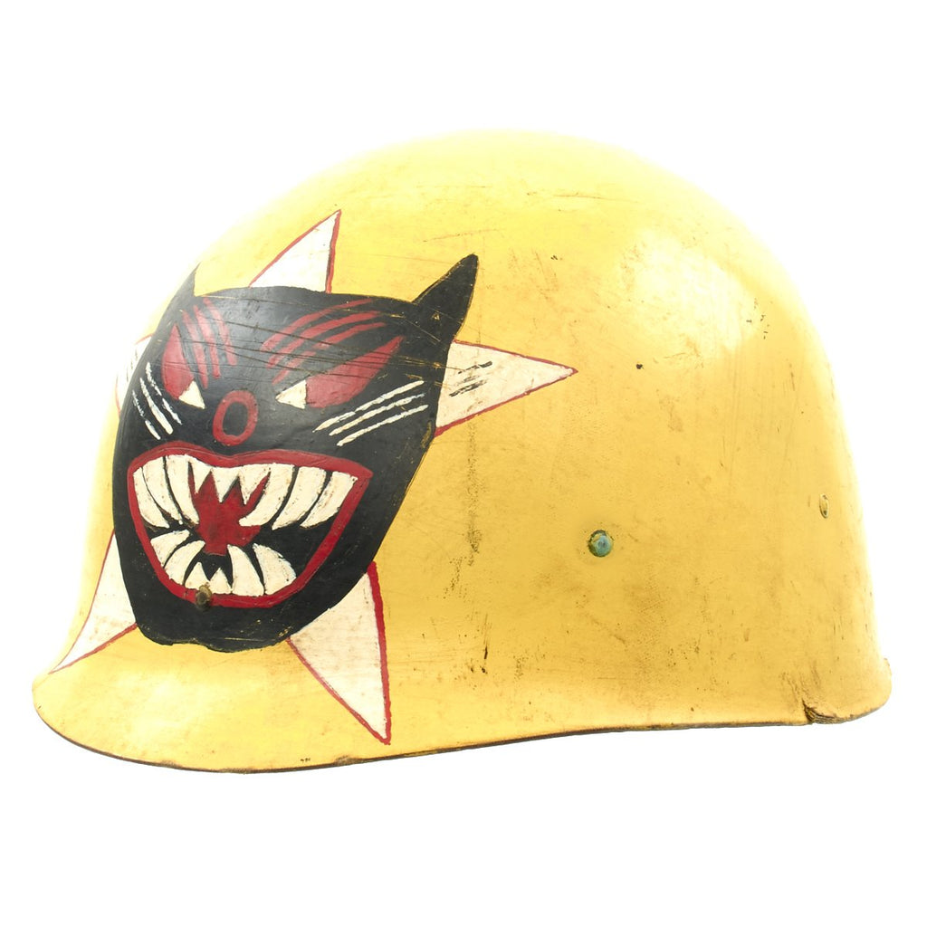 Original U.S. Vietnam War Replicated ARVN Rangers Helmet Liner with Dog Tag Original Items