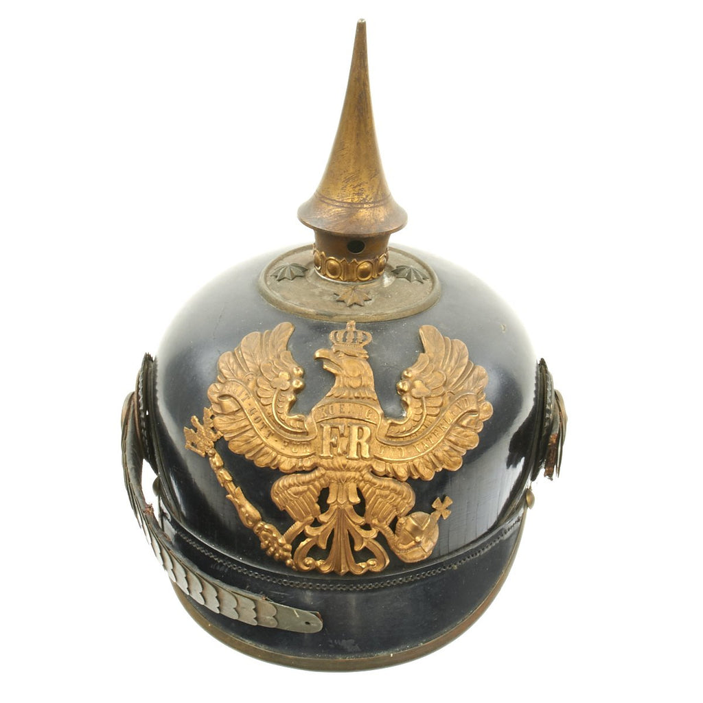 Original WWI Imperial German Prussian Infantry Officer Model 1897 Pickelhaube Leather Helmet Original Items