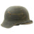 Original German WWII M42 Single Decal Luftwaffe Helmet with Textured Paint and Dome Stamp - NS62 Original Items