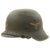 Original German WWII M42 Single Decal Luftwaffe Helmet with Textured Paint and Dome Stamp - NS62 Original Items