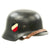 Original German WWII Army Heer M40 Single Decal Steel Helmet with Liner and Chinstrap - ET64 Original Items