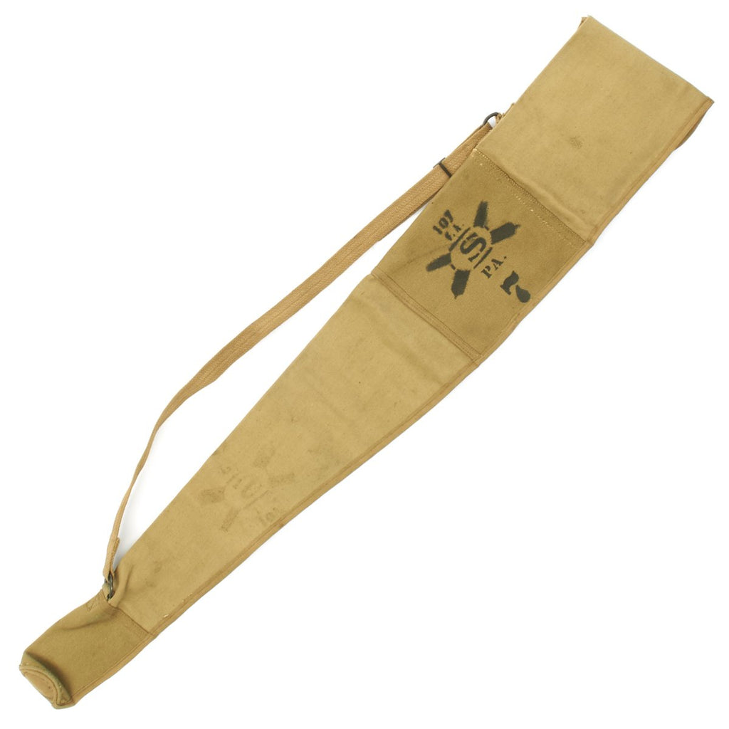 Original U.S. WWI 1903 Springfield Rifle Carry Case by Progressive Marked 107th Field Artillery - dated 1918 Original Items