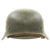 Original German WWII M42 Single Decal Army Heer Helmet with Chinstrap - ET68 Original Items