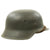 Original German WWII M42 Single Decal Army Heer Helmet with Chinstrap - ET68 Original Items