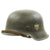 Original German WWII M42 Single Decal Army Heer Helmet with Chinstrap - ET68 Original Items