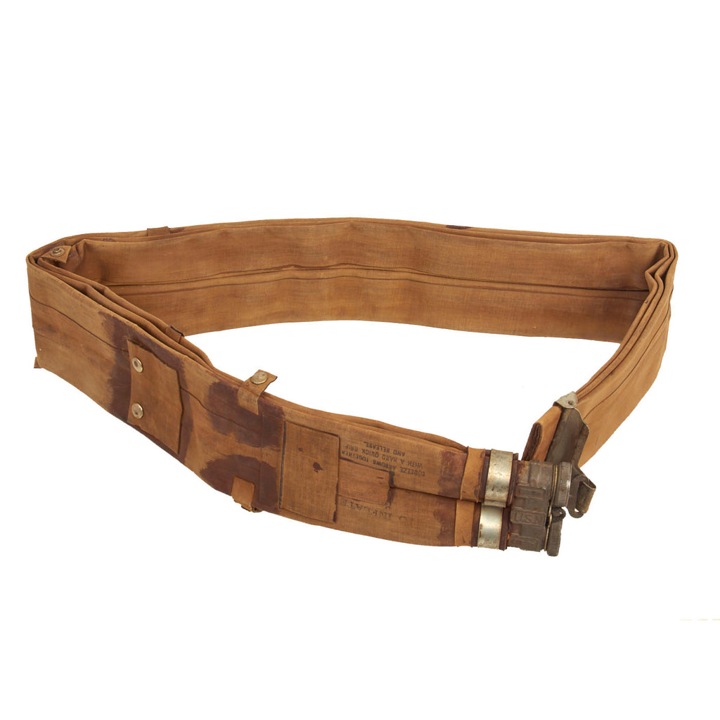 Original U.S. WWII M1926 D-Day Inflatable Flotation Belt Life Preserver by DURKEE ATWOOD - Dated March 1944 Original Items