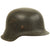 Original German WWII M42 Single Decal Army Heer Helmet Shell with Liner Band & Dome Stamp - ET64 Original Items