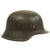 Original German WWII M42 Single Decal Army Heer Helmet Shell with Liner Band & Dome Stamp - ET64 Original Items