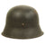 Original German WWII M42 Single Decal Army Heer Helmet Shell with Liner Band & Dome Stamp - ET64 Original Items