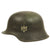Original German WWII M42 Single Decal Army Heer Helmet Shell with Liner Band & Dome Stamp - ET64 Original Items
