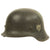 Original German WWII M42 Single Decal Army Heer Helmet Shell with Liner Band & Dome Stamp - ET64 Original Items