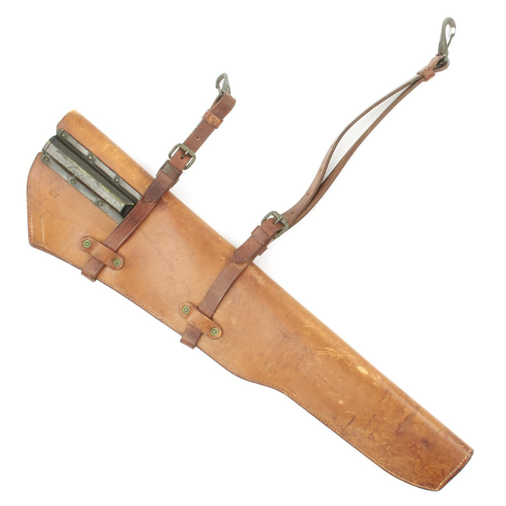 Original U.S. WWII 1942 Dated M1 Garand Rifle Leather Jeep Scabbard by BOYT - Excellent Condition Original Items