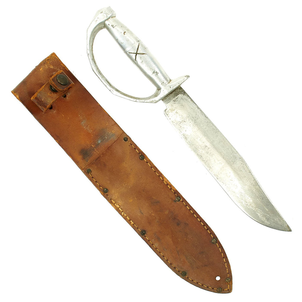 Original U.S. WWII Theatre Made Custom Knuckle Knife - Dated 1944 Original Items