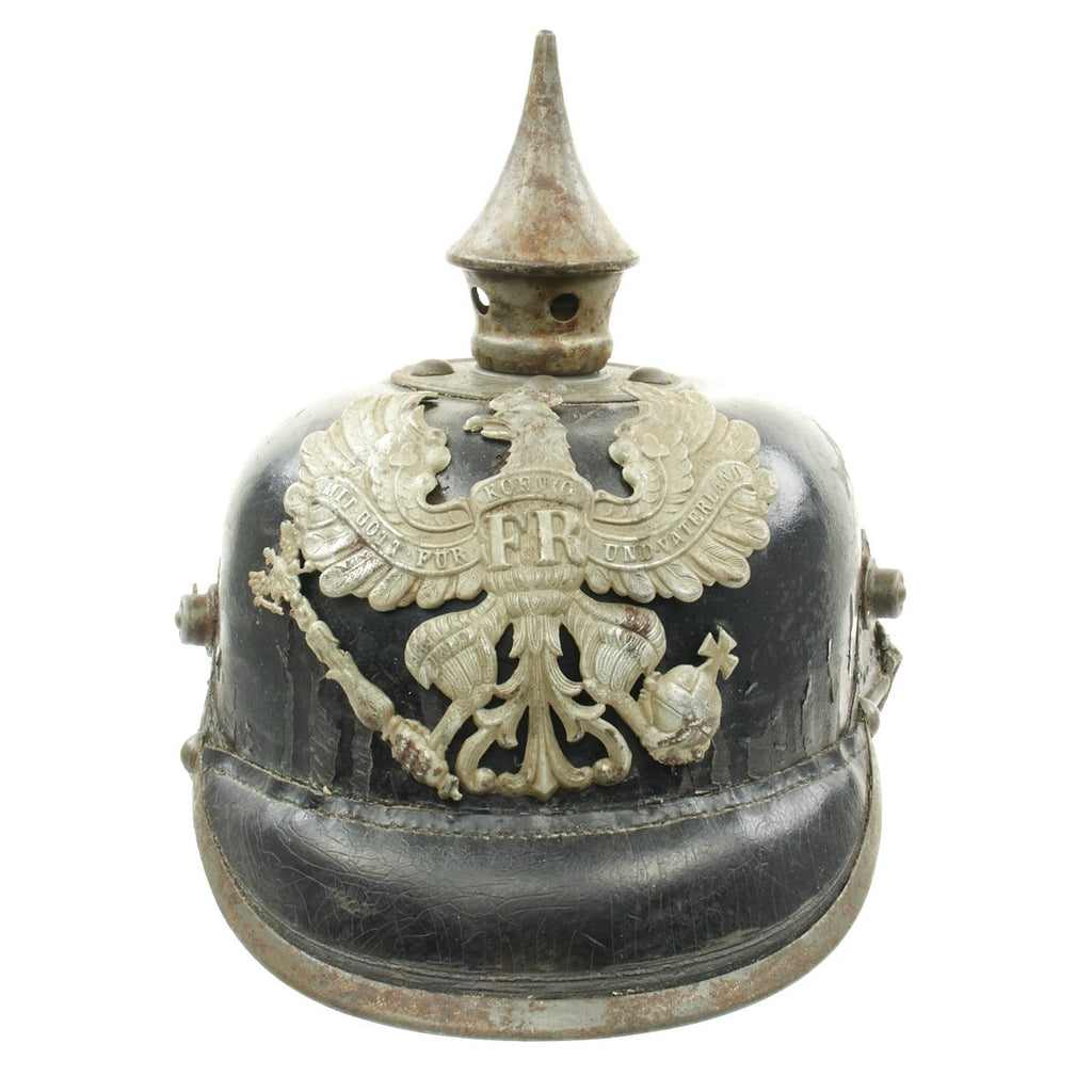 Original German WWI Prussian M1915 Line Infantry EM/NCO Pickelhaube Spiked Helmet Original Items