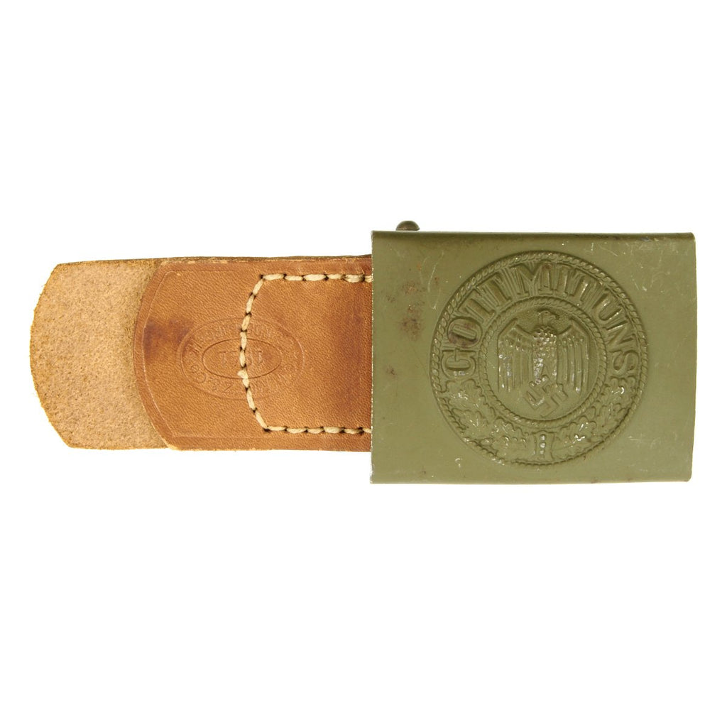 Original German WWII Army Heer Steel Belt Buckle in Excellent Condition - Maker Marked and Dated 1941 Original Items