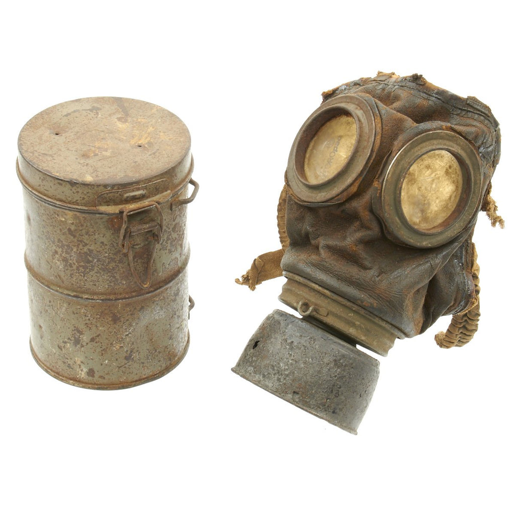Original Imperial German WWI Gas Mask with Can - Relic Condition Original Items
