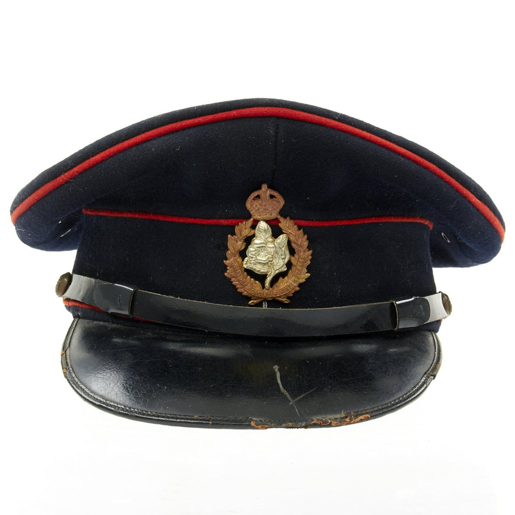Original British WWII Queens Own Worcestershire Hussars Officer Visor Cap Original Items