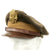Original U.S. WWII USAAF Officer OD Green Crush Cap with Wicker Frame - Size 6 7/8 Original Items