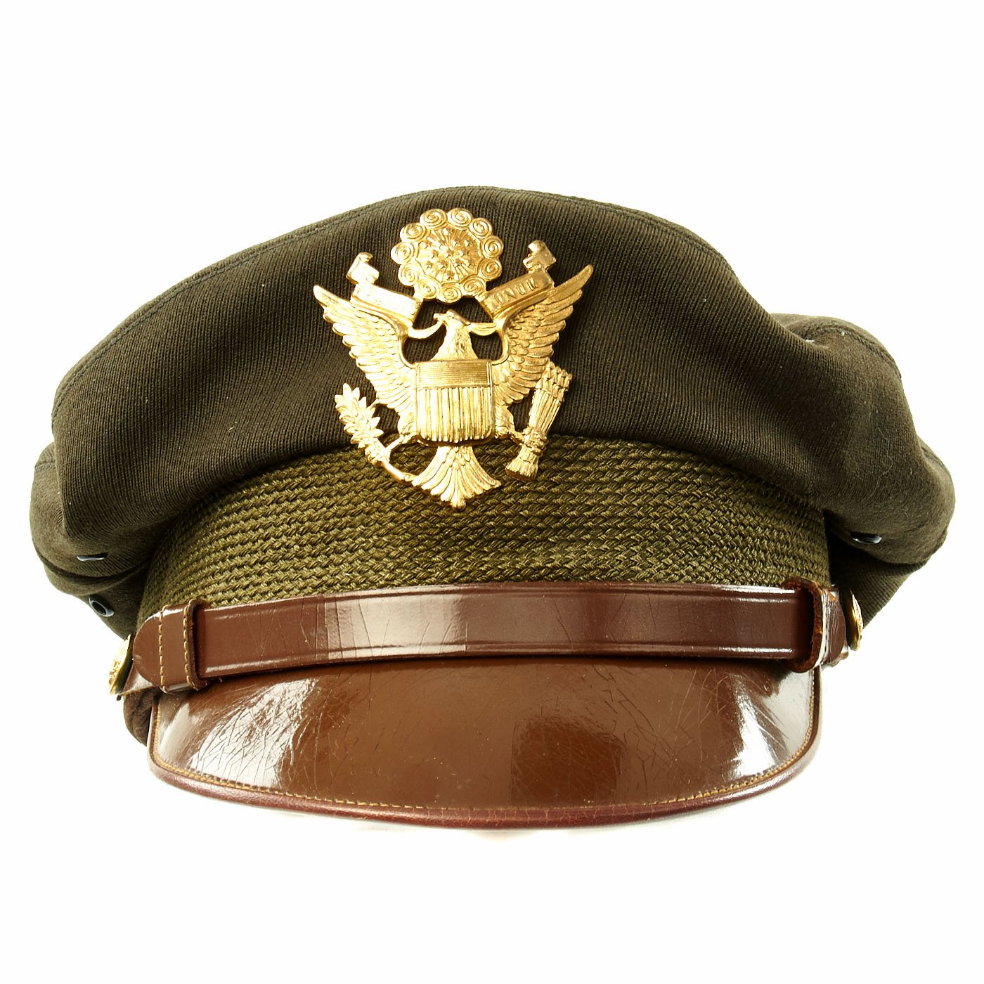 Original U.S. WWII USAAF Officer OD Green Crush Cap by Imperial