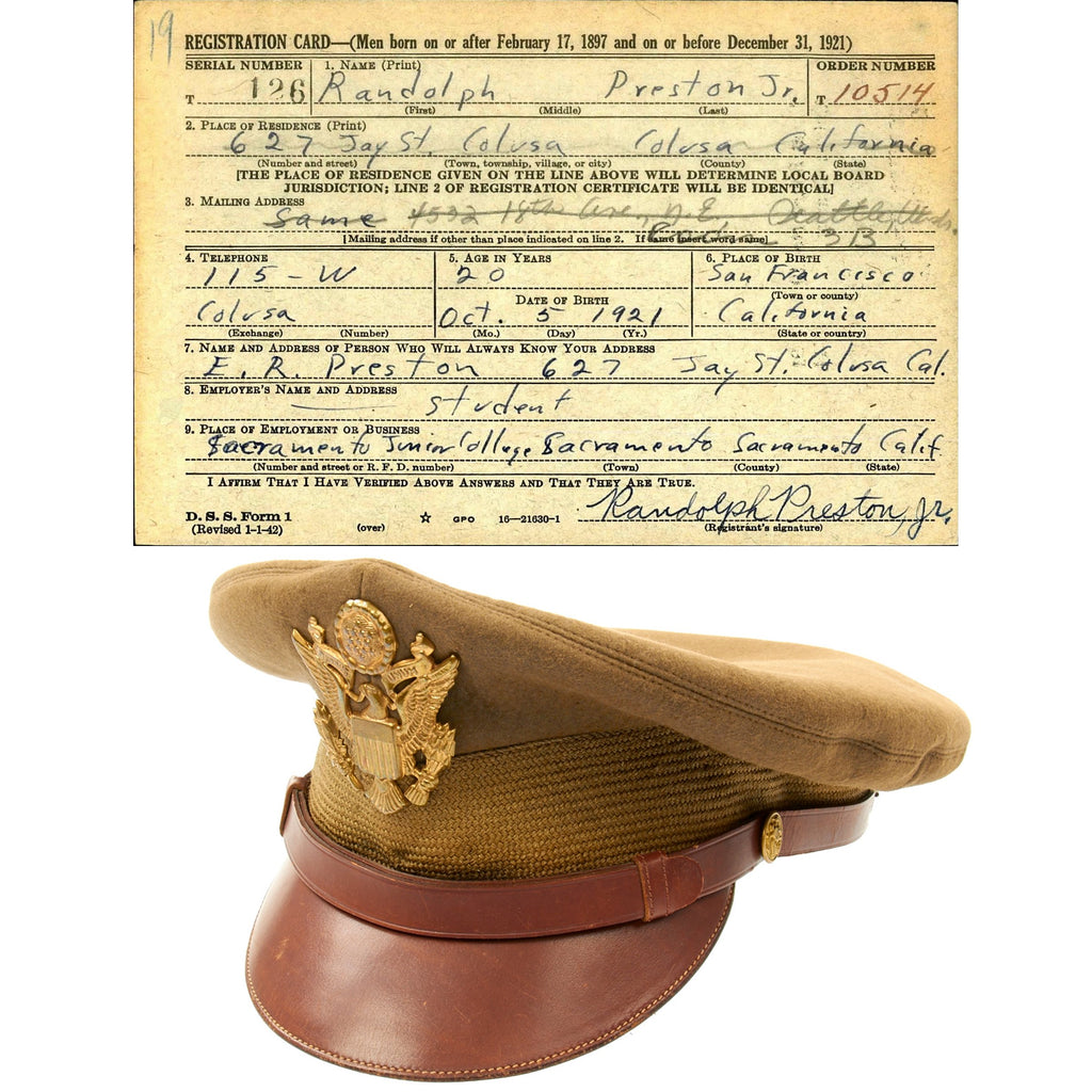 Original U.S. WWII USAAF Named Officer Crush Cap by Luxenberg Of New York Original Items