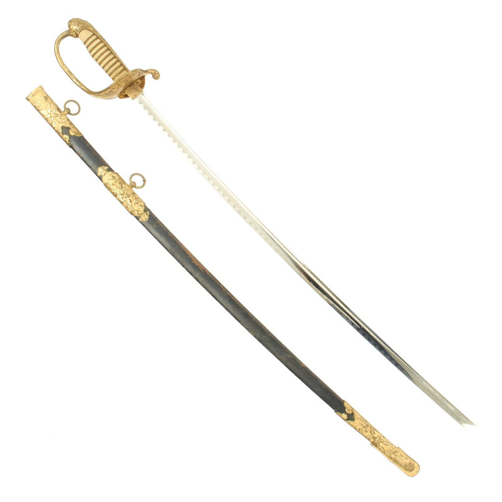Original Japanese WWII High-quality Navy Officer Kyu-Gunto Sword with Chrome Plated Blade Original Items