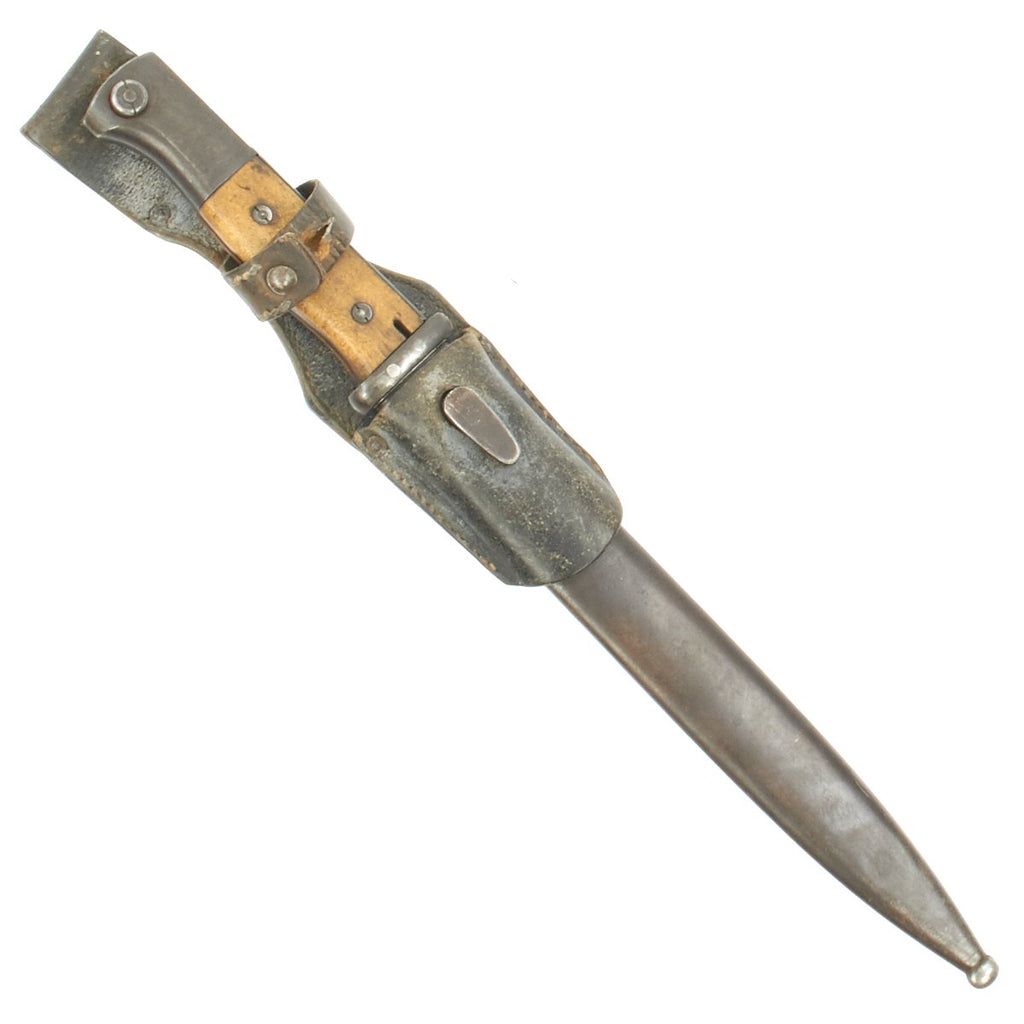 Original German WWII 98k 44-dated Bayonet by Weyersberg Kirschbaum & Co. with Scabbard and Frog  - Matching Serial 4136 u Original Items
