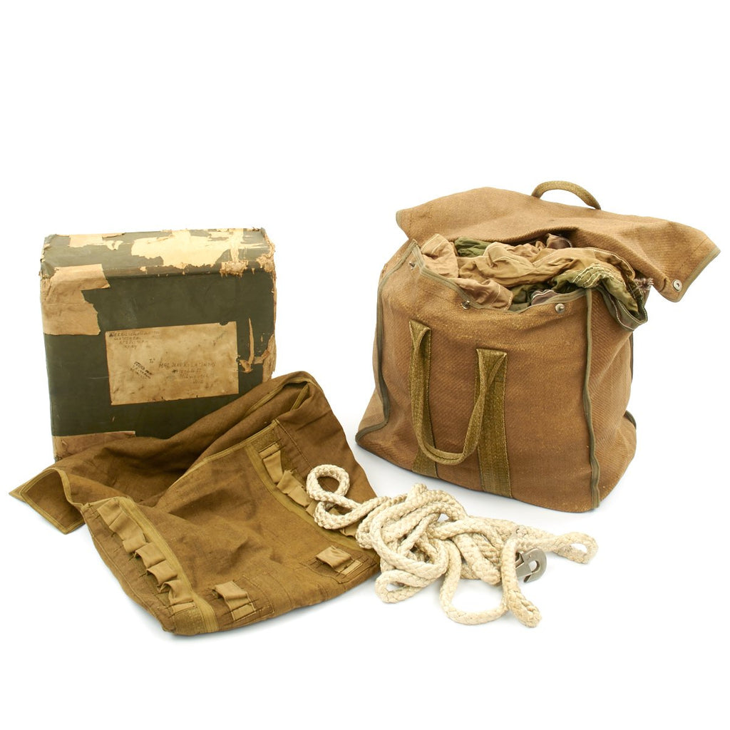 Original German WWII Fallschirmjager Camouflage Paratrooper RZ20 Parachute in Bring Home Box with Certificate Original Items