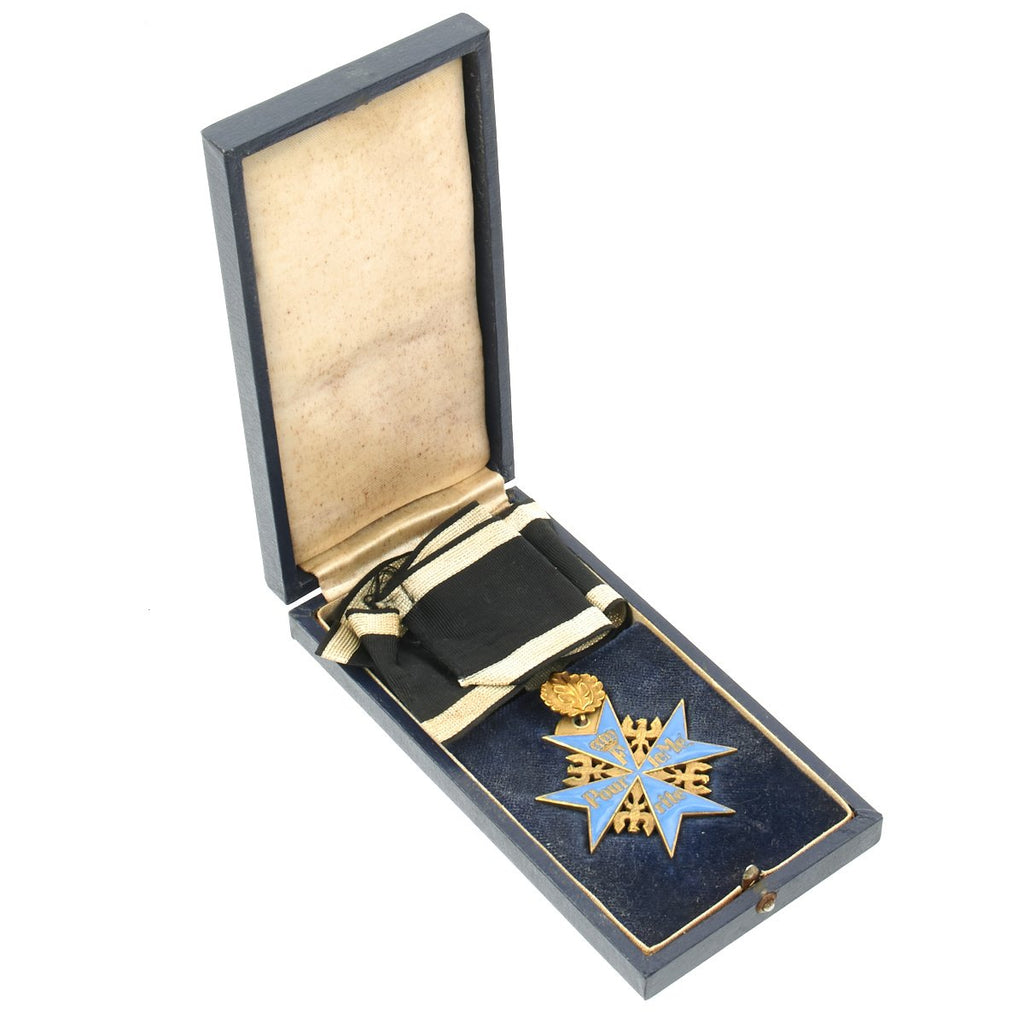 German WWI Prussian Blue Max Medal with Case - High Quality