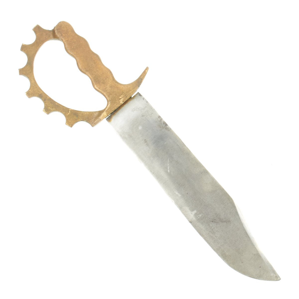 Original U.S. WWII 1st Battalion Ranger Aussie Large Cog Guard Knuckle V44 Bowie Fighting Knife Original Items