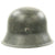 Original German WWII M42 Single Decal Army Heer Helmet with Size 54 Liner and Chinstrap - ckl62 Original Items