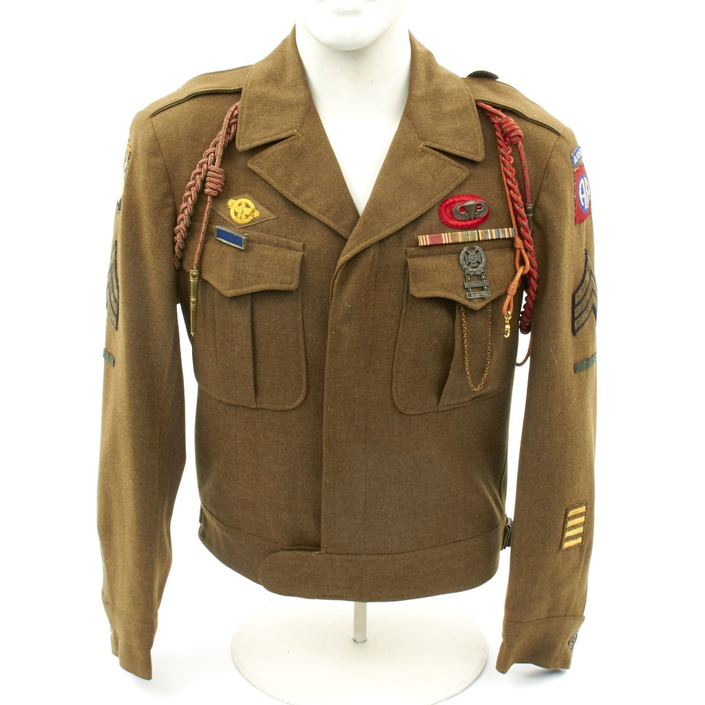 Original U.S. WWII 327th Glider Infantry Regiment Named Ike Jacket Original Items