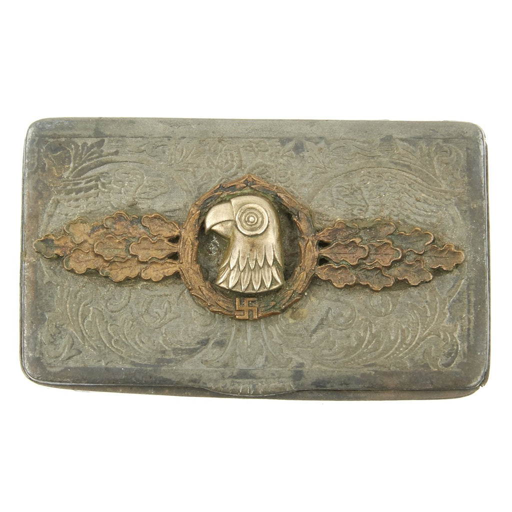 Original German WWII Luftwaffe Reconnaissance Squadron Clasp Decorated Tin Box Original Items