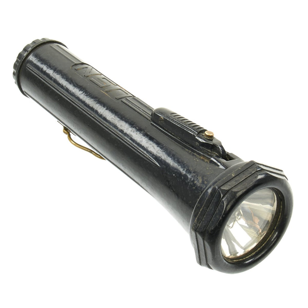 Original U.S WWII USN Bakelite Functional Electric Flashlight by Stewart R. Browne Manufacturing Company Original Items