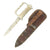 Original U.S. WWII Theater Made Knuckle Fighting Knife with Aluminum Grip and Leather Belt Sheath Original Items