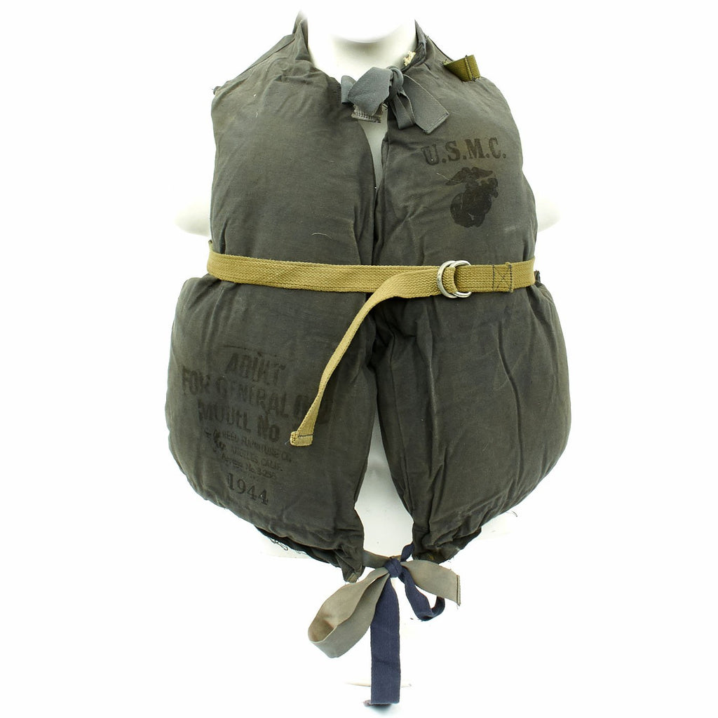 Original U.S. WWII USMC Model No.2 Kapok-Style Life Preserver Vest